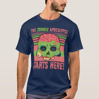 The Zombie Apocalypse Starts Here vintage T-Shirt