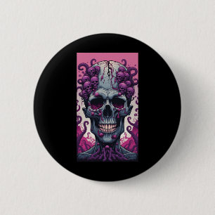 The Zombie Has Brain Covering Its Head 6 Cm Round Badge