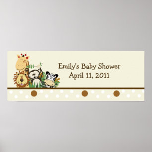 The Zoo Crew Jungle Customisable Banner - Tan Poster