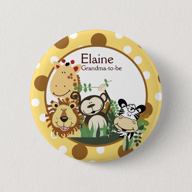 THE ZOO CREW YELLOW NAME TAG Custom Button (Front)