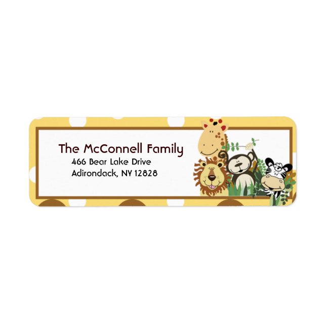 THE ZOO CREW (YELLOW) PRINTABLE ADDRESS LABELS (Front)