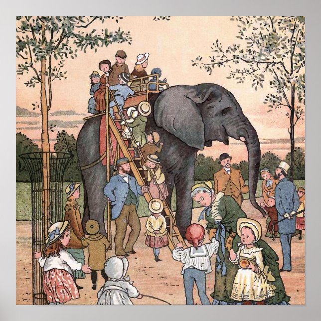 "The Zoo" Vintage Illustration Poster (Front)