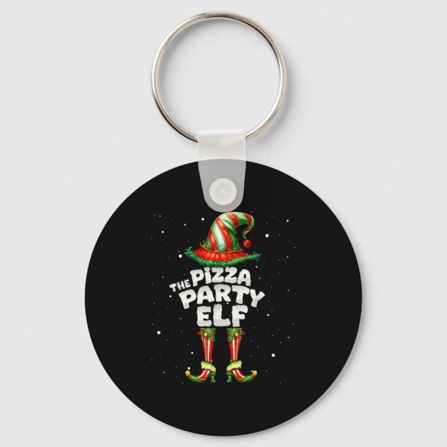 The Zza Party Elf Family Matching Group Christmas  Key Ring (Front)