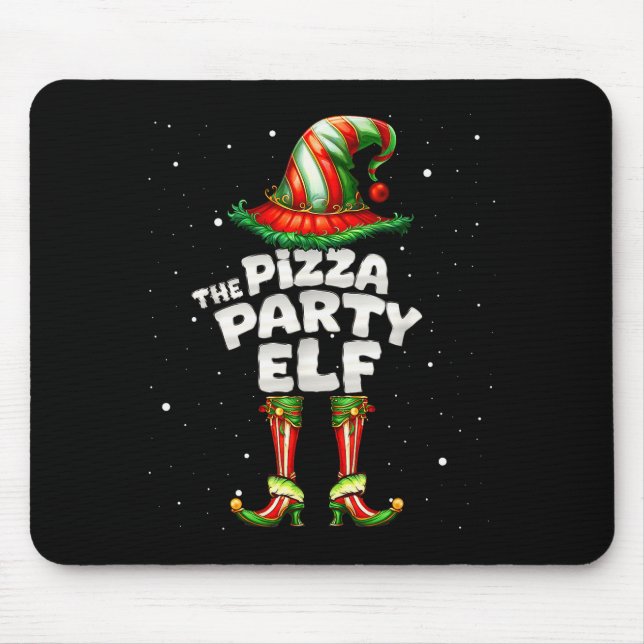 The Zza Party Elf Family Matching Group Christmas  Mouse Mat (Front)