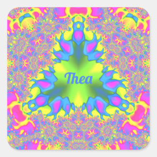 THEA ~ Shades Yellow, Green, Pink, Blue  Square Sticker