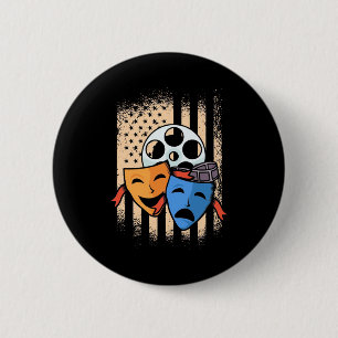 Theater Actor America Flag 6 Cm Round Badge