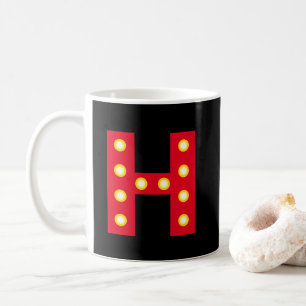 Theater film marquee light bulb letter custom coffee mug