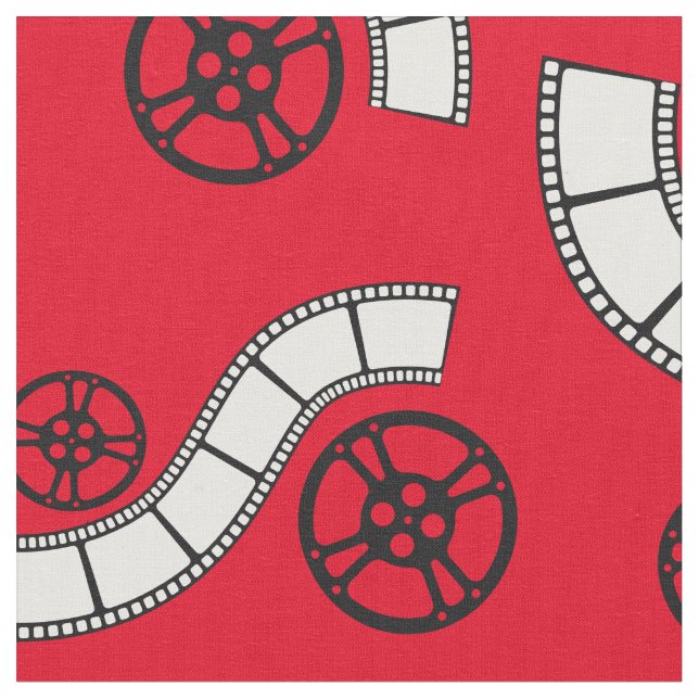 Theater Film Reels Movie Theatre Red Fabric (Close Up)