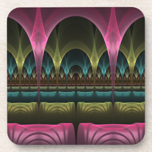 Theater of Fantasy, Abstract Colorful Fractal Art Coaster