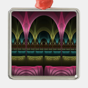 Theater of Fantasy, Abstract Colorful Fractal Art Metal Tree Decoration