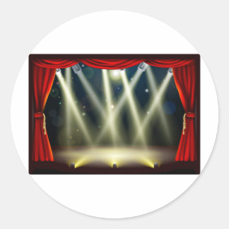 Theater stage lights classic round sticker