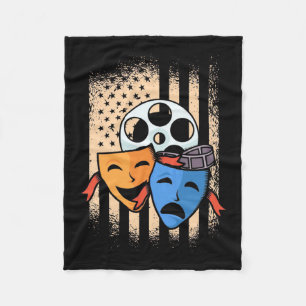 Theatre Actor America Flag Fleece Blanket
