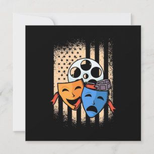 Theatre Actor America Flag Invitation