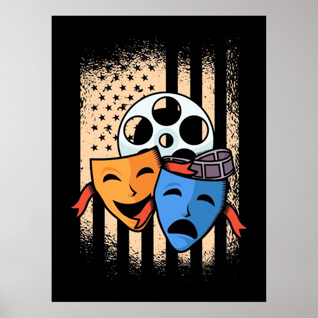 Theatre Actor America Flag Poster (Front)