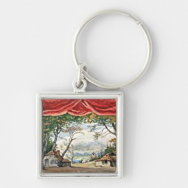 THEATRE BACKDROP DECOR, BALLET RUSES GISELLE CARD KEY RING (Front)