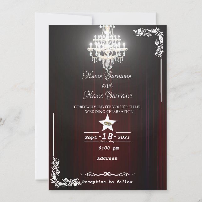 Theatre curtain-chandelier invitation (Front)