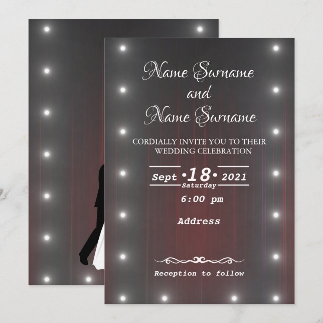 Theatre curtain invitation (Front/Back)