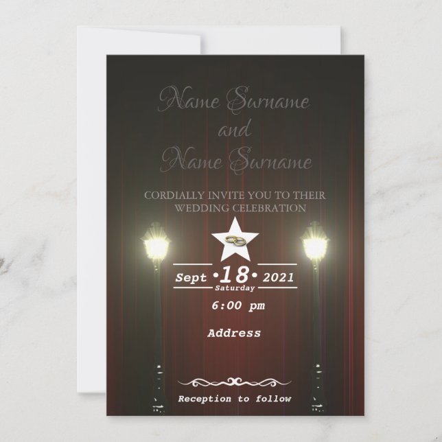 Theatre curtain-lamppost invitation (Front)