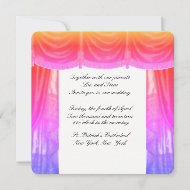 Theatre Curtain Wedding Invitation (Front)