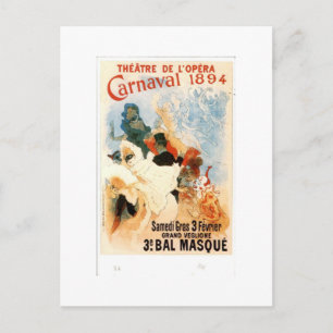 Theatre de l’Opera Carnaval 1894 Vintage French Po Postcard