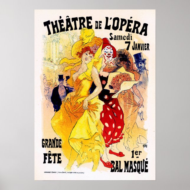 THEATRE DE L'OPERA Jules Cheret Vintage Poster Art (Front)