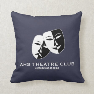 Theatre Drama Club Masks Custom Thespian Name Cushion