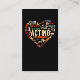 Theatre Heart Drama Acting Business Card