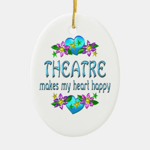 Theatre Heart Happy Ceramic Tree Decoration