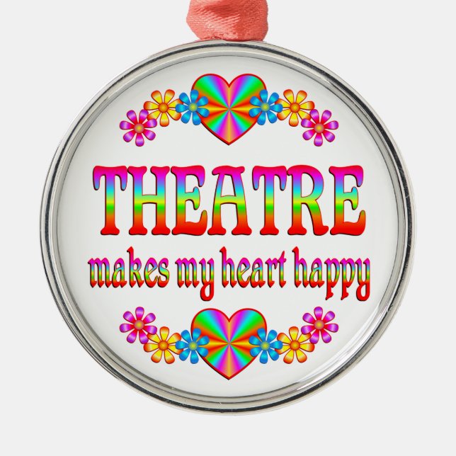 Theatre Heart Happy Metal Tree Decoration (Front)