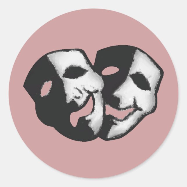 Theatre is Life Classic Round Sticker (Front)