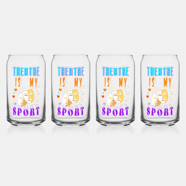 Theatre Is My Sport Actor Drama Can Glass (Front)
