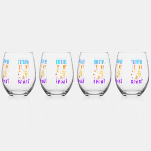 Theatre Is My Sport Actor Drama Stemless Wine Glass