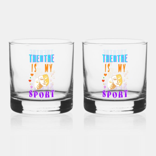 Theatre Is My Sport Actor Drama Whiskey Glass (Front)