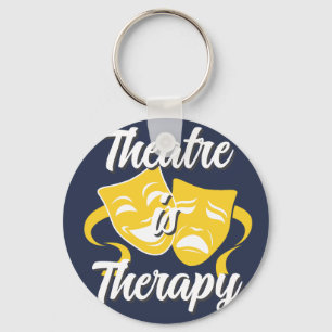 Theatre is Therapy Comedy Tragedy Masks Keychain