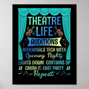 Theatre Life Auditions Nerd Actor Musical Theatre Poster