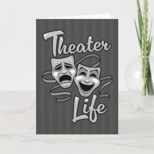Theatre Life Comedy and Tragedy Masks Card