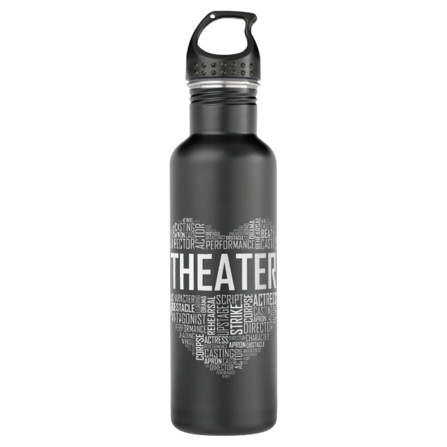 Theatre Life Heart Love Drama Actor Actress Gift  710 Ml Water Bottle (Front)