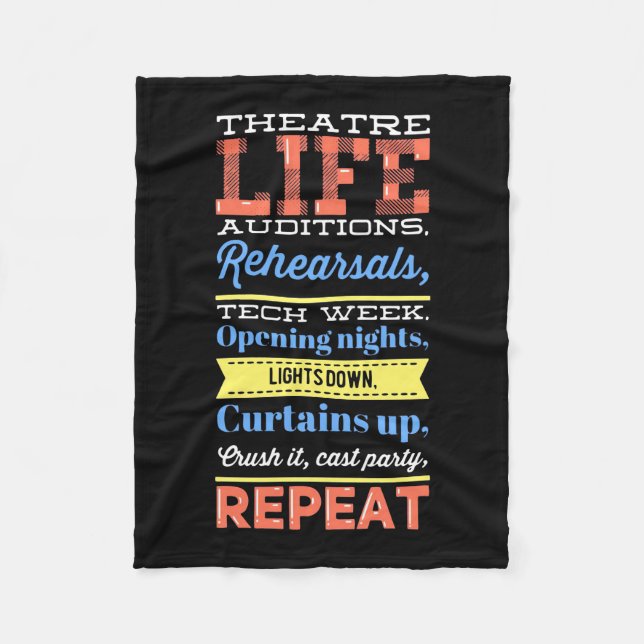 Theatre Life Repeat Fleece Blanket (Front)