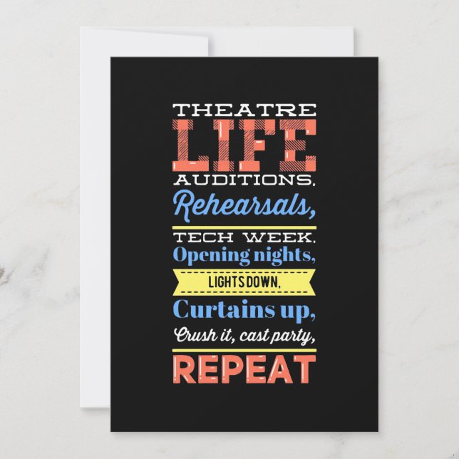 Theatre Life Repeat Invitation (Front)