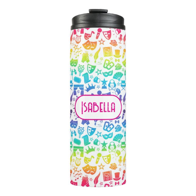 Theatre Lover Rainbow Icons Thermal Tumbler (Front)