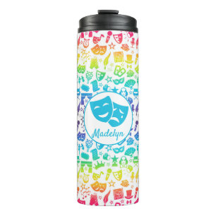 Theatre-Lover Rainbow Icons Thermal Tumbler