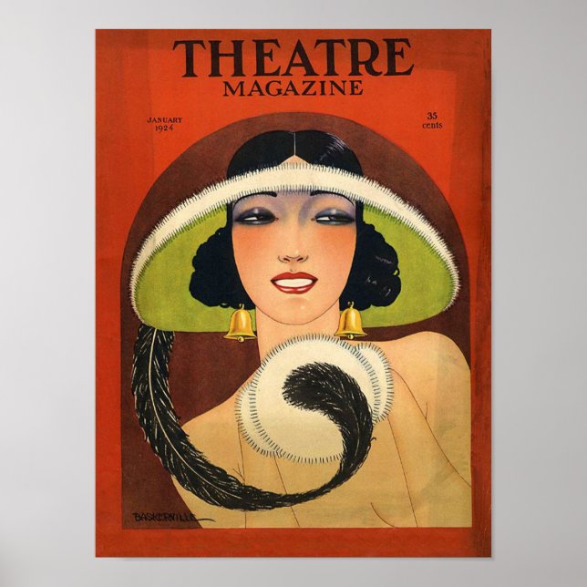 Theatre Magazine Cover 1924 Vintage Deco Poster (Front)