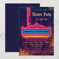 Theatre Marquee Party Invitation – Birthday invite