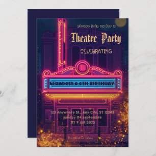 Theatre Marquee Party Invitation – Birthday invite