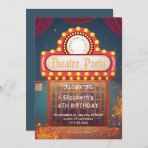 Theatre Marquee Party Invitation – Birthday invite