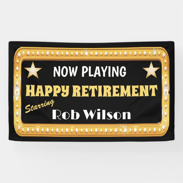 Theatre Marquee Retirement Party Banner (Horizontal)