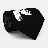 Theatre Mask Comedy Tragedy Black White B