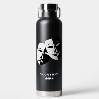 Theatre Mask Comedy Tragedy Black White Custom Blk