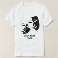 Theatre Mask Comedy Tragedy Black White Custom