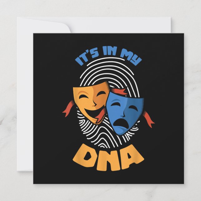 Theatre Mask Its In My DNA Musical Lover Movies Thank You Card (Front)